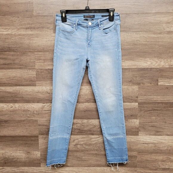 Abercrombie & Fitch Mid Rise Super Skinny Ankle Jeans Blue‎ Light Wash Womens 28 - Picture 2 of 15